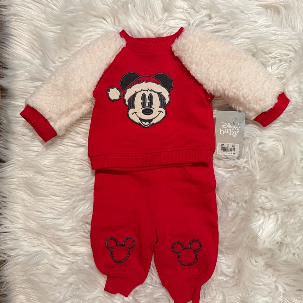 Disney Baby Mickey Mouse Christmas Outfit 0-3M NWTβ